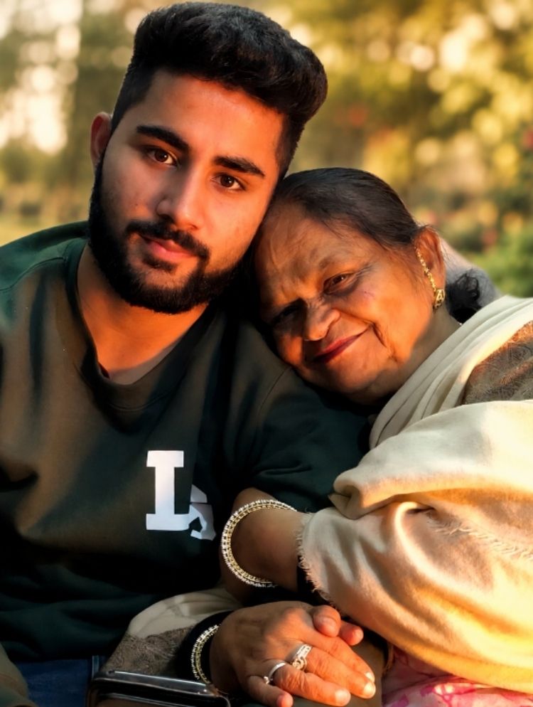 Nostalgic Indian family collage of My Mom & Son together.