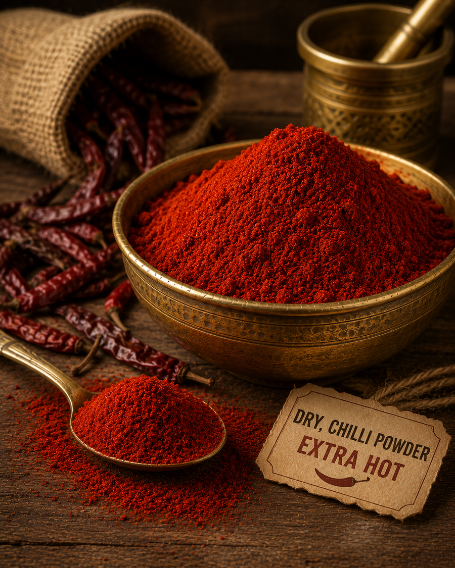 Vibrant chilli spice adding heat and rich colour.