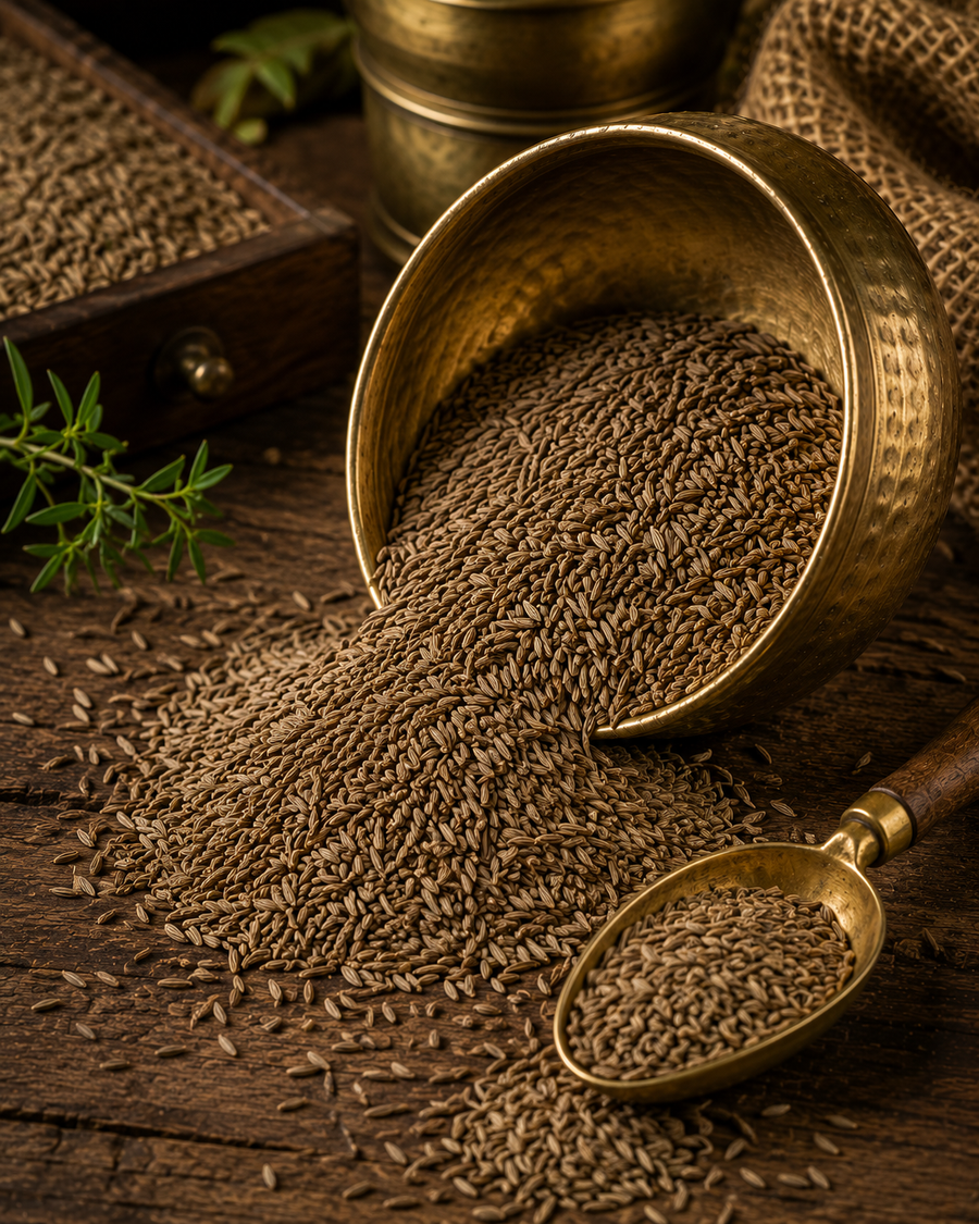 Earthy aromatic seeds widely used in Punjabi spice blends.