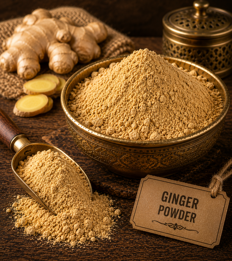 Dried ginger spice delivering warm aromatic flavour.