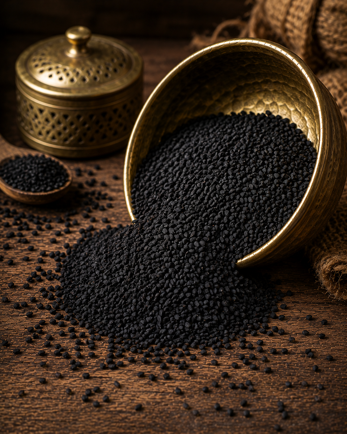 Tiny black seeds with a bold onion-like flavour used in traditional pickles.