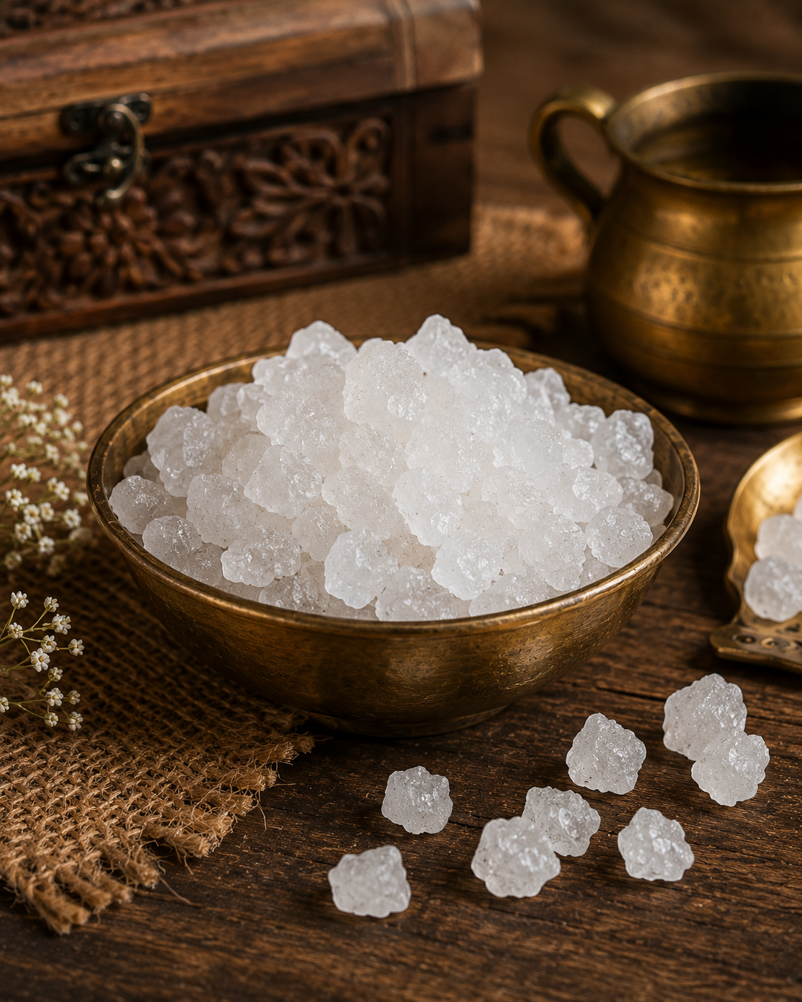Traditional crystallized sugar adding delicate sweetness.