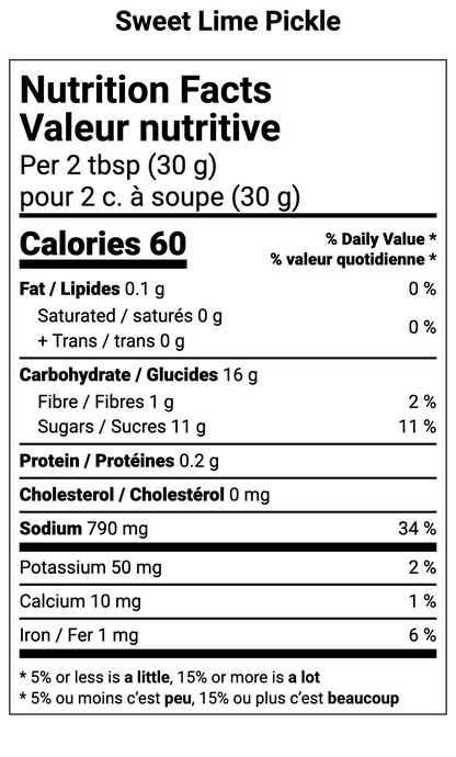 Nutrition fact, label
Mild and flavourful lime accompaniment inspired by Ayurvedic traditions
Rustic Indian sweet lime preserve with naturally tangy notes
Traditional lime recipe offering a lighter, oil-free experience
Zesty sweet lime creation with smooth and balanced flavour profile