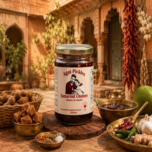 Homestyle imli chutney with bold North Indian flavour profile
Authentic tamarind dipping sauce with jaggery caramel notes
Indian chutney crafted with fennel seeds, cumin, and black salt
Sweet tamarind accompaniment with classic Punjabi street-food flavour