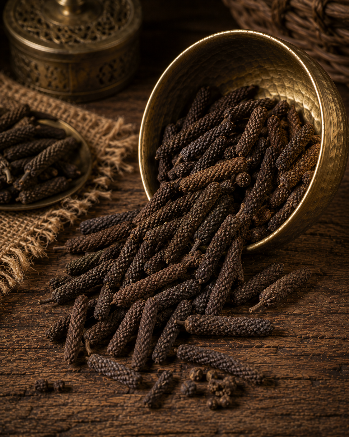 Unique Flavour: Long pepper, also known as 'lindi', offers a distinct flavour profile with hints of nutmeg and cinnamon, adding depth to various dishes.