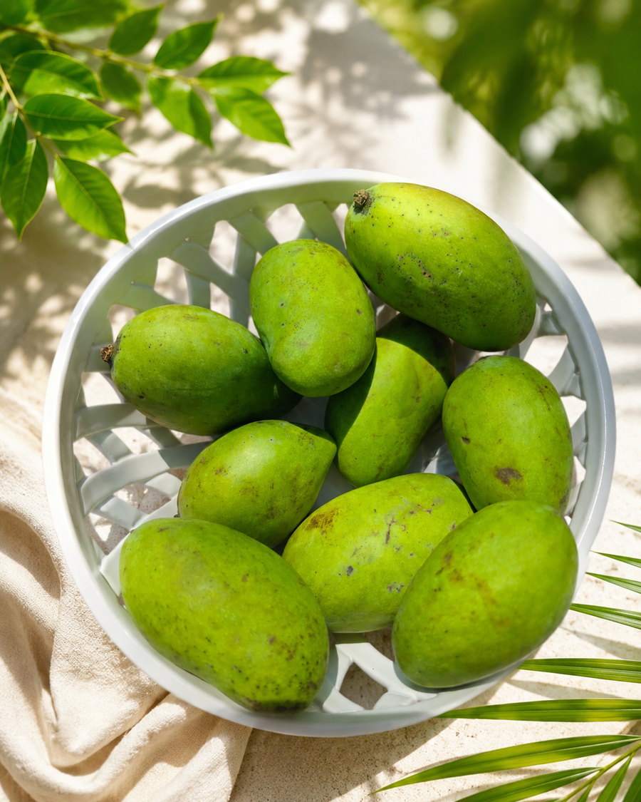 basket of mangoes under the sun