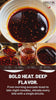 Handcrafted chilli drizzle with layered heat and smoky savoury undertones
Flavour-packed chilli oil infused with aromatic herbs and whole spices
Rich red chilli condiment with crispy aromatics and tangy vinegar finish